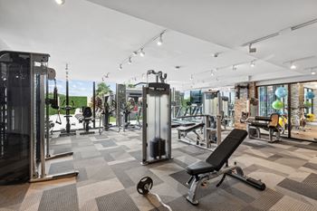 The gym at Bay Village 1 Apartment in Palmetto Bay, FL